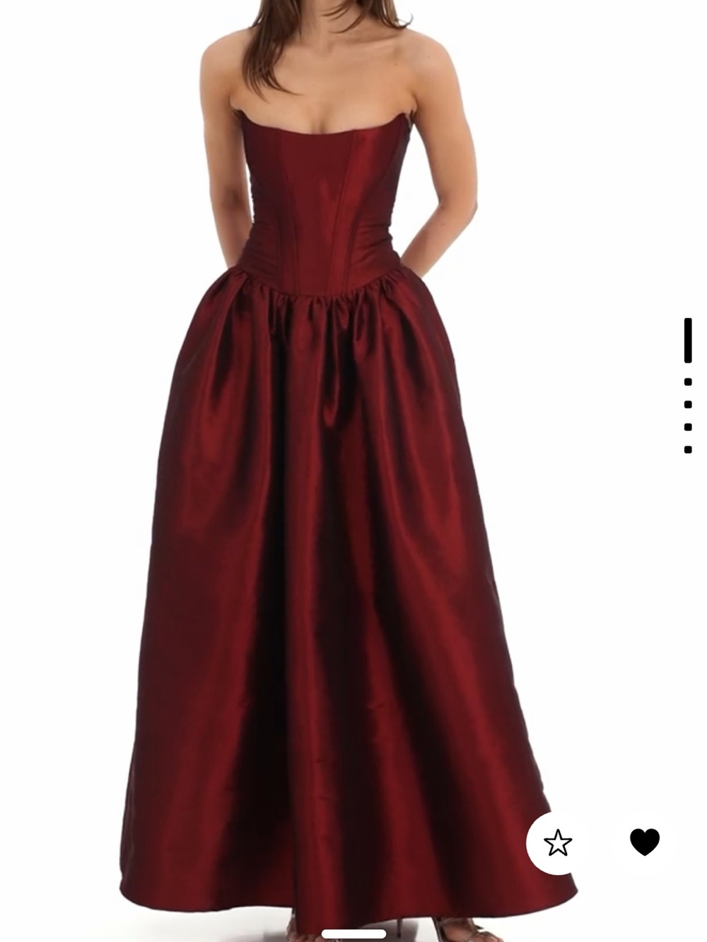 Lucy in the Sky Burgundy Corset Satin Dress - Picture 2 of 6